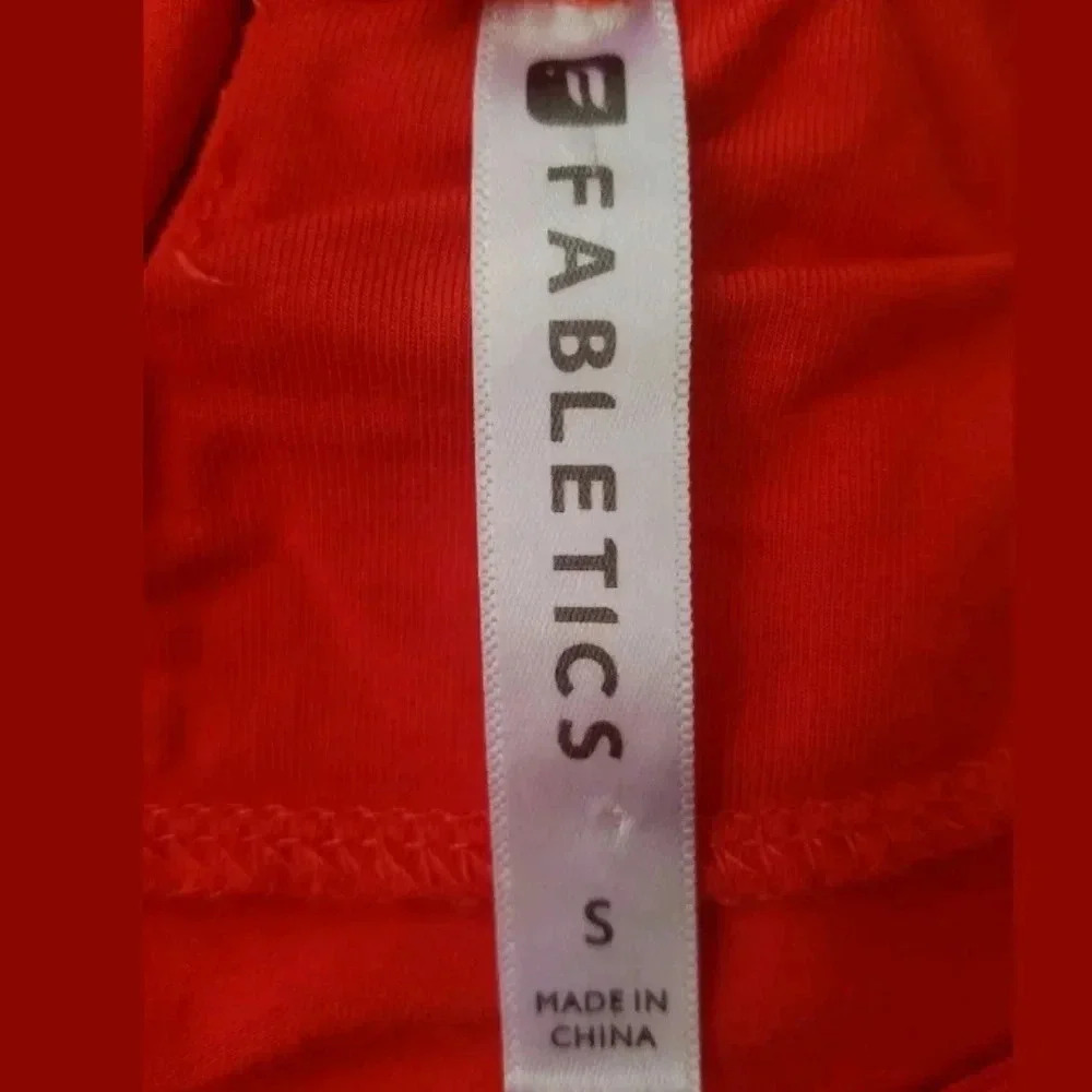 Fabletics Top Small Cutout Drawstring Neck Orange - Picture 5 of 6